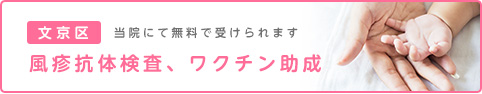文京区 風疹抗体検査、ワクチン助成について